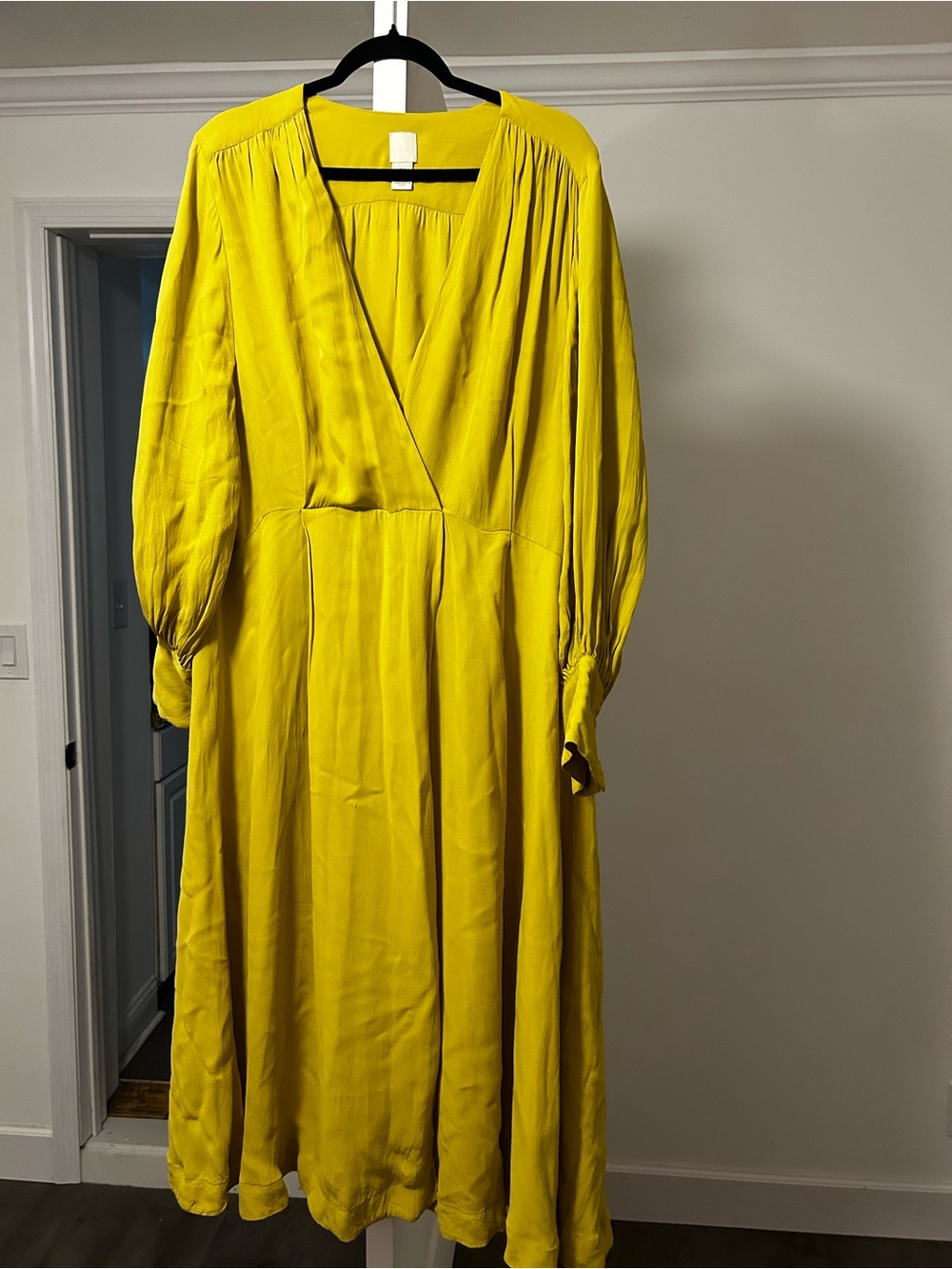 H&M Mustard Yellow Long Sleeve Wrap Dress